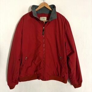 LL Bean Warm Up Fleece Lined Jacket Mens XXL Full Zip Bomber Outdoor Gorpcore
